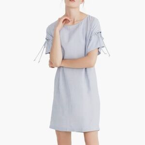 Madewell Striped Lace Up Sleeve Shirt Dress Sz M